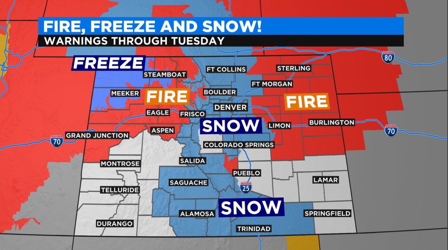 PHOTO Colorado Weather Forecast Hilariously Calls For Fire Freeze And Snow