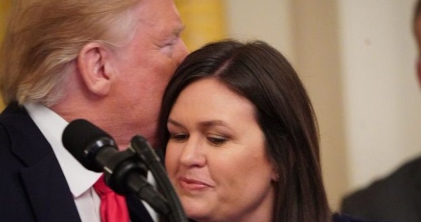 PHOTO Donald Trump Kissing Sarah Sanders