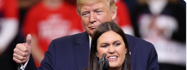 PHOTO Donald Trump Literally Behind Sarah Sanders