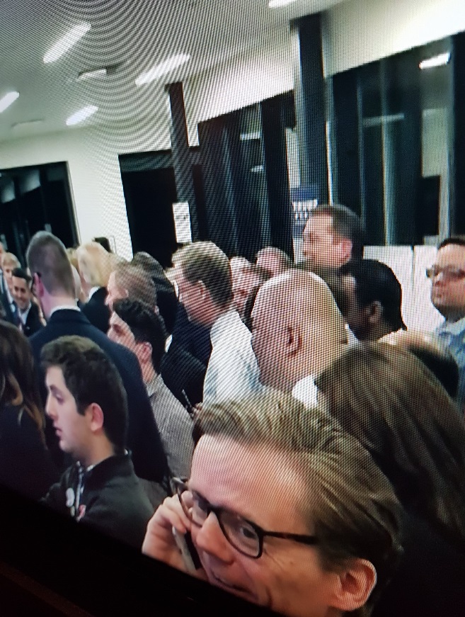 PHOTO Alexander Nix Very Happy Smiling While On His Phone Watching Donald Trump Win Election From Inside Trump Tower