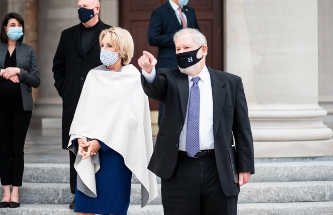 PHOTO Betsy DeVos Hiding Something Under Her Cape