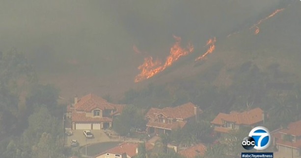 PHOTO Chino Hills Homes Feet From Catching On Fire