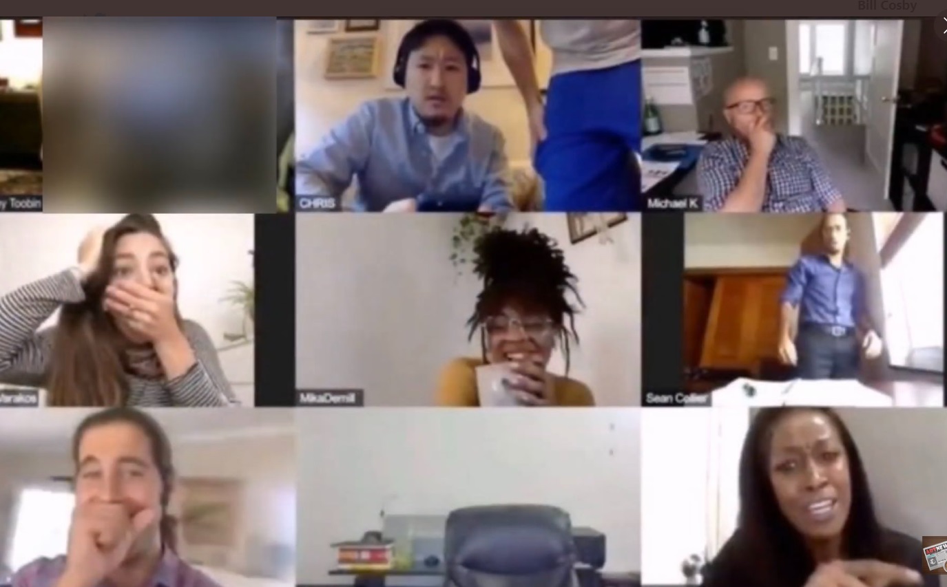 PHOTO Everyone In The Zoom Call Reacting To Jeffrey Toobin's. 