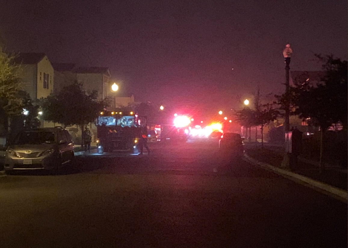 PHOTO Fire Crews In The Street On Hand To Protect Orange County Homes From Silverado Fire