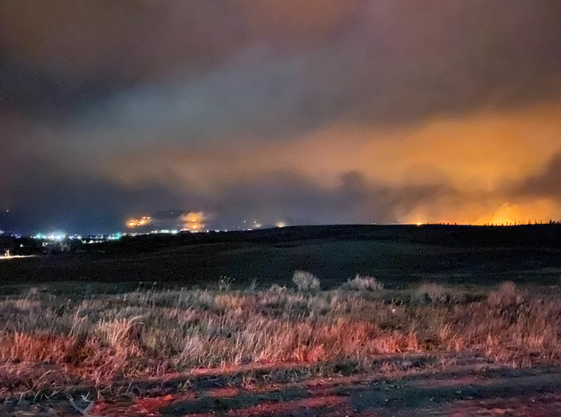 PHOTO Flames Burning Over Granby Colorado Lake Thursday Night October 22nd