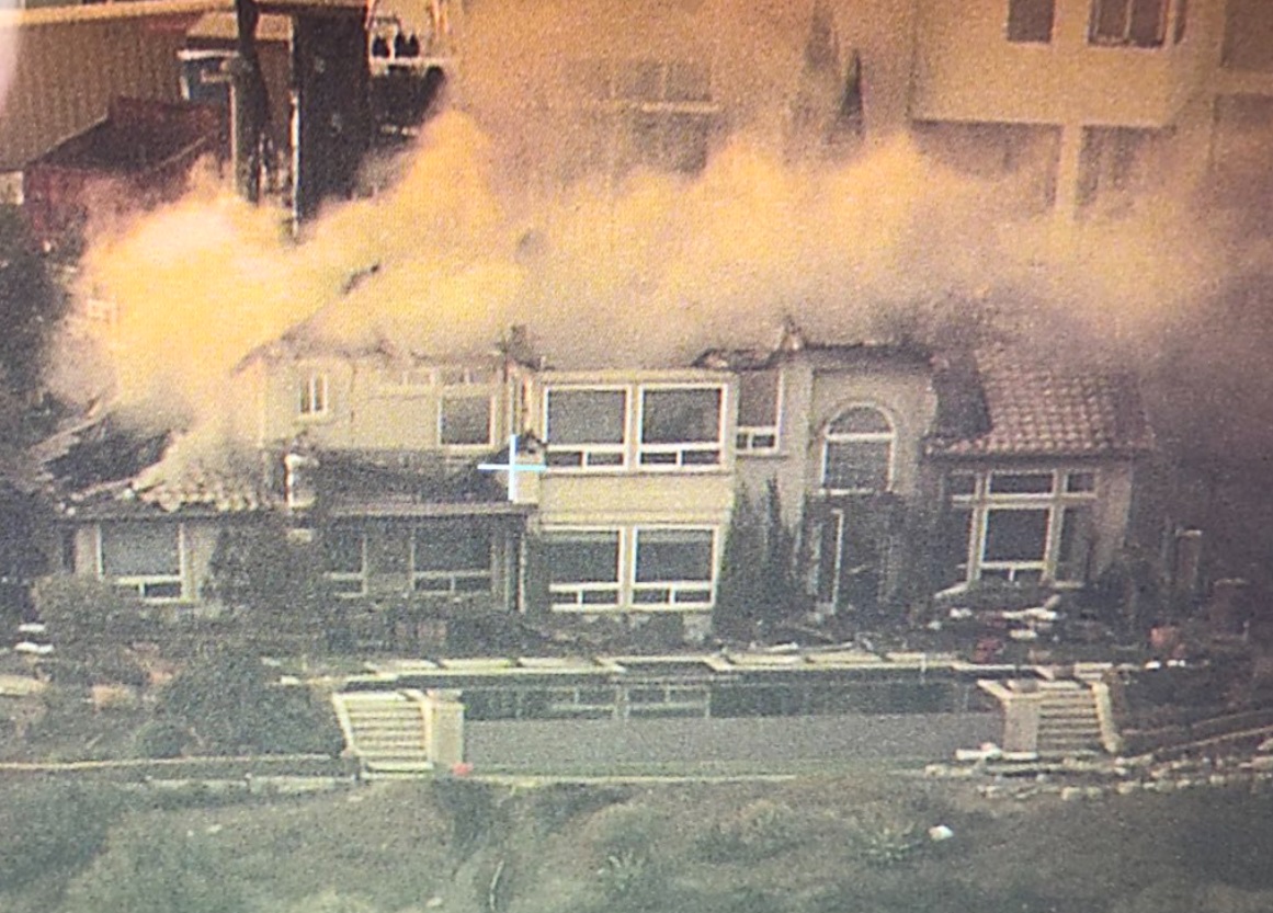 PHOTO Home In Anaheim Hills Damaged By Blue Ridge Fire