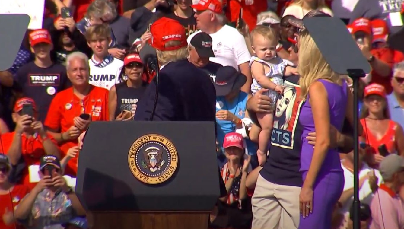 PHOTO Kayleigh McEnany's Daughter Looking At Donald Trump Like Who Are You Big man