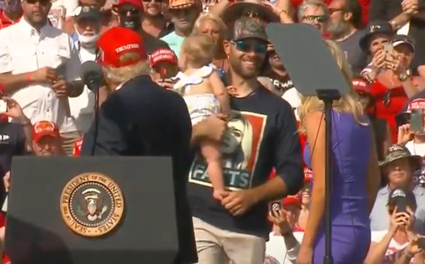 PHOTO Kayleigh McEnany's Husband Wearing A Shirt With His Wife's Picture On It With The Words Fact