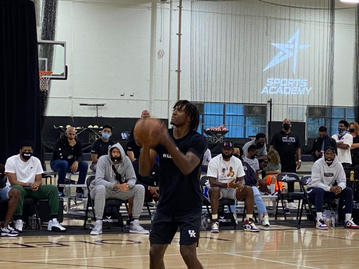 PHOTO Lebron James Sitting Courtside For Anthony Edwards' Pro Day