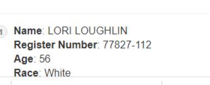 PHOTO Lori Loughlin's Prison Inmate Number