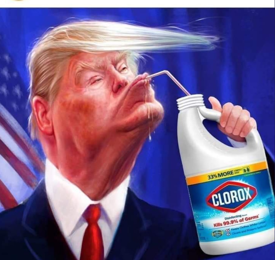 PHOTO Donald Trump Drolling From Drinking Bleach With A Straw