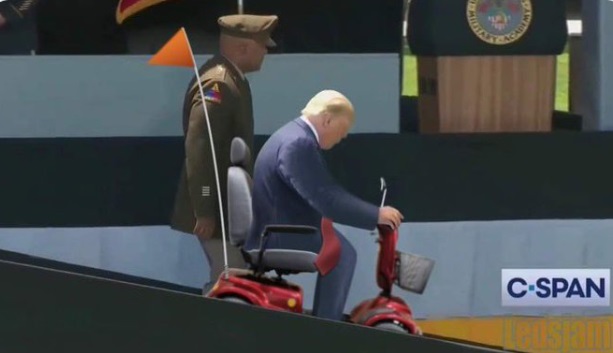 PHOTO Donald Trump Riding Electric Scooter Down Ramp