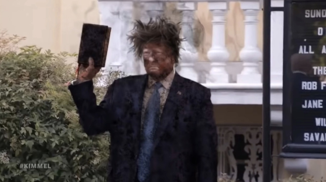 PHOTO Donald Trump With Burnt Hair On Jimmy Kimmel