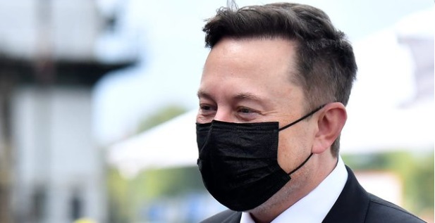 PHOTO Elon Musk Finally Wearing A Mask At Tesla Headquarters