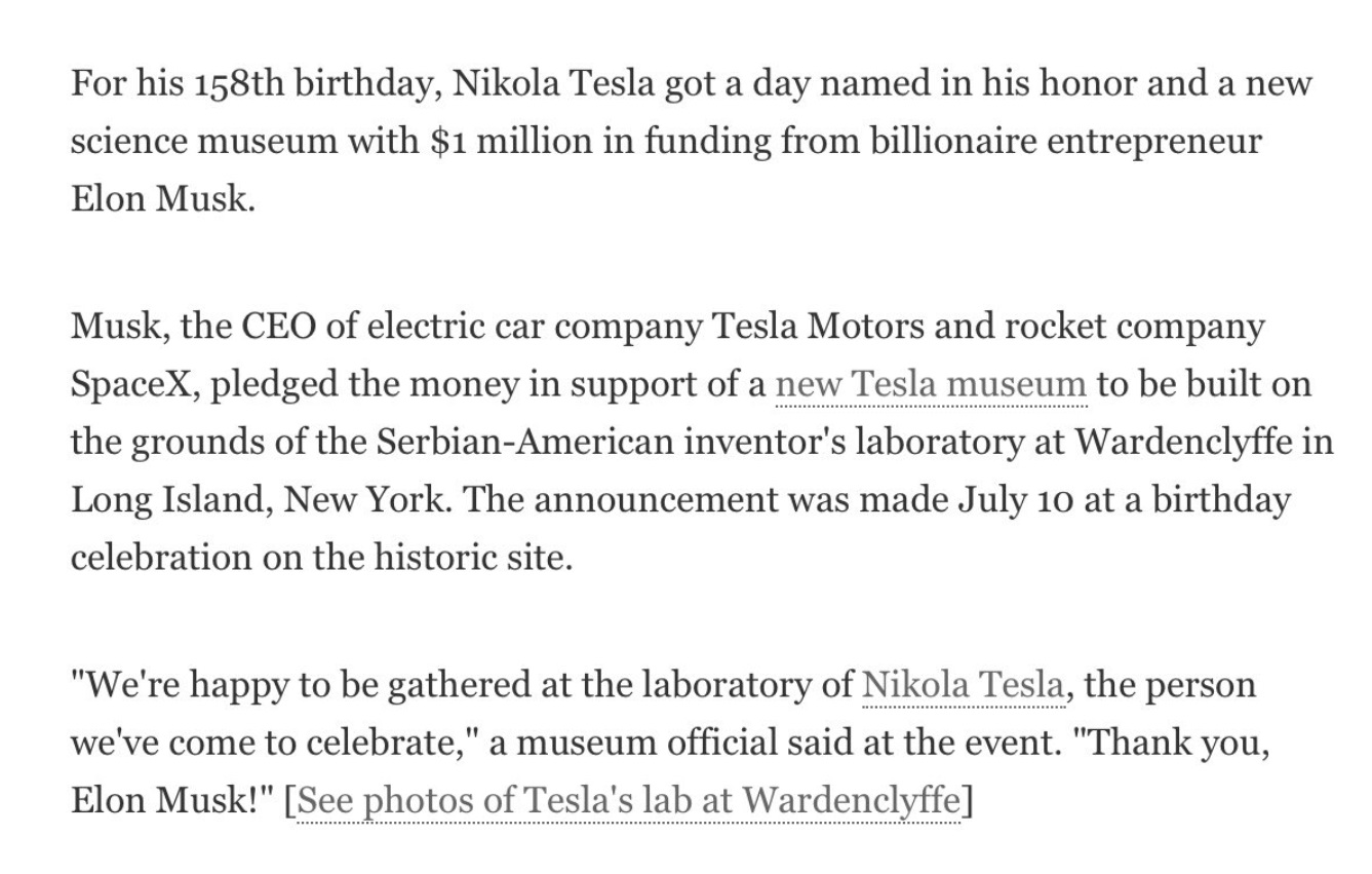 PHOTO Elon Musk Funded Nikola Tesla Museum In Long Island New York