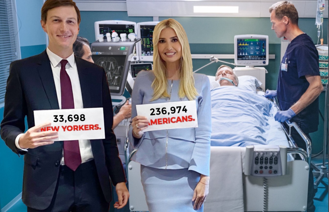 PHOTO Ivanka Trump And Jared Kushner Holding Number Of Americans Who Died From COVID In Hospital