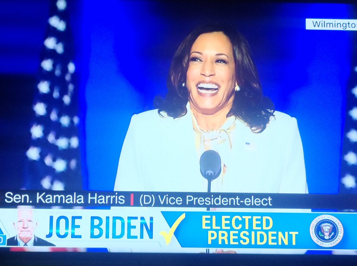 PHOTO Kamala Harris Laughing Hysterically From Delaware Seeing Joe Biden Elected As Next President