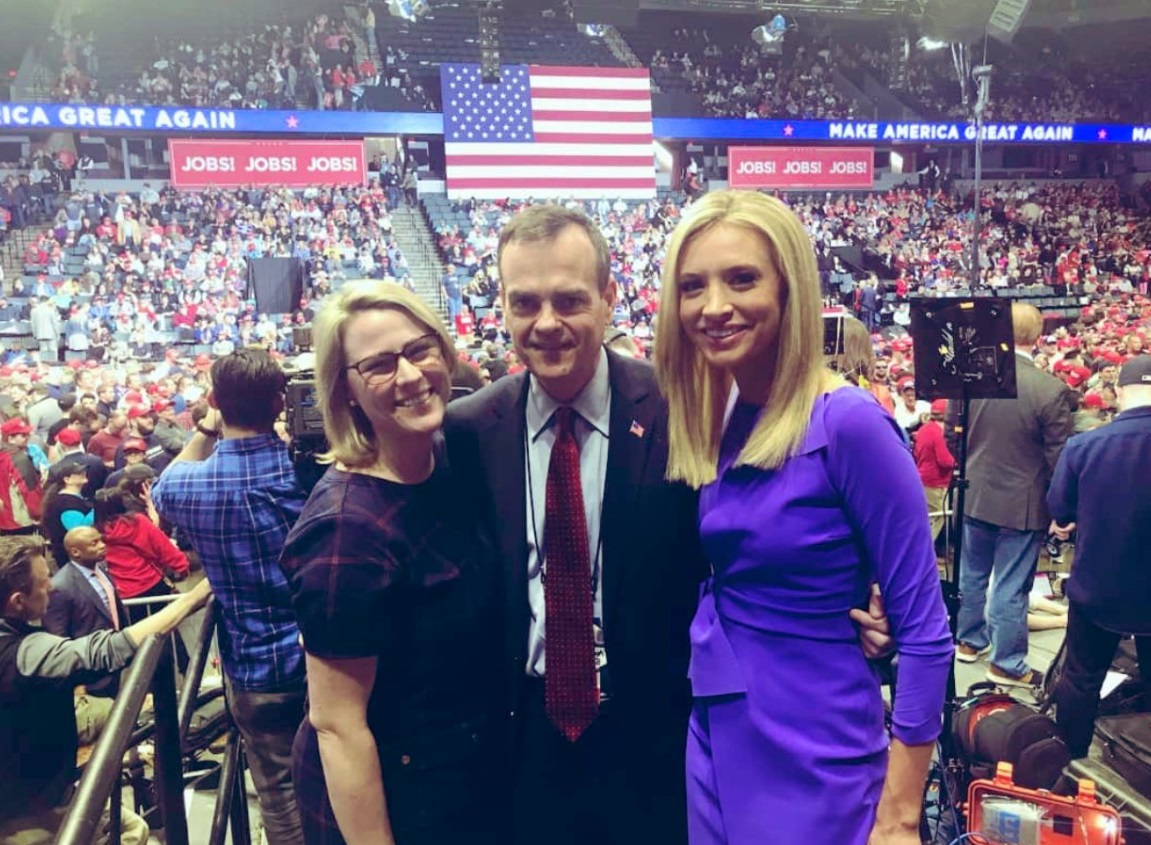PHOTO Kayleigh McEnany Wearing Dress That Barely Fits Her In Grand Rapids Michigan
