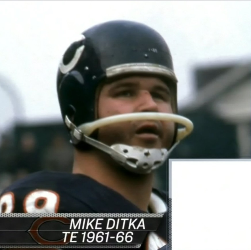 PHOTO Mike Ditka Wearing Helmet The Size Of A Pineapple