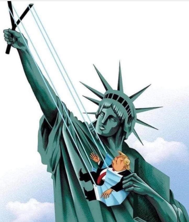 PHOTO Statute Of Liberty Holding Baby Trump