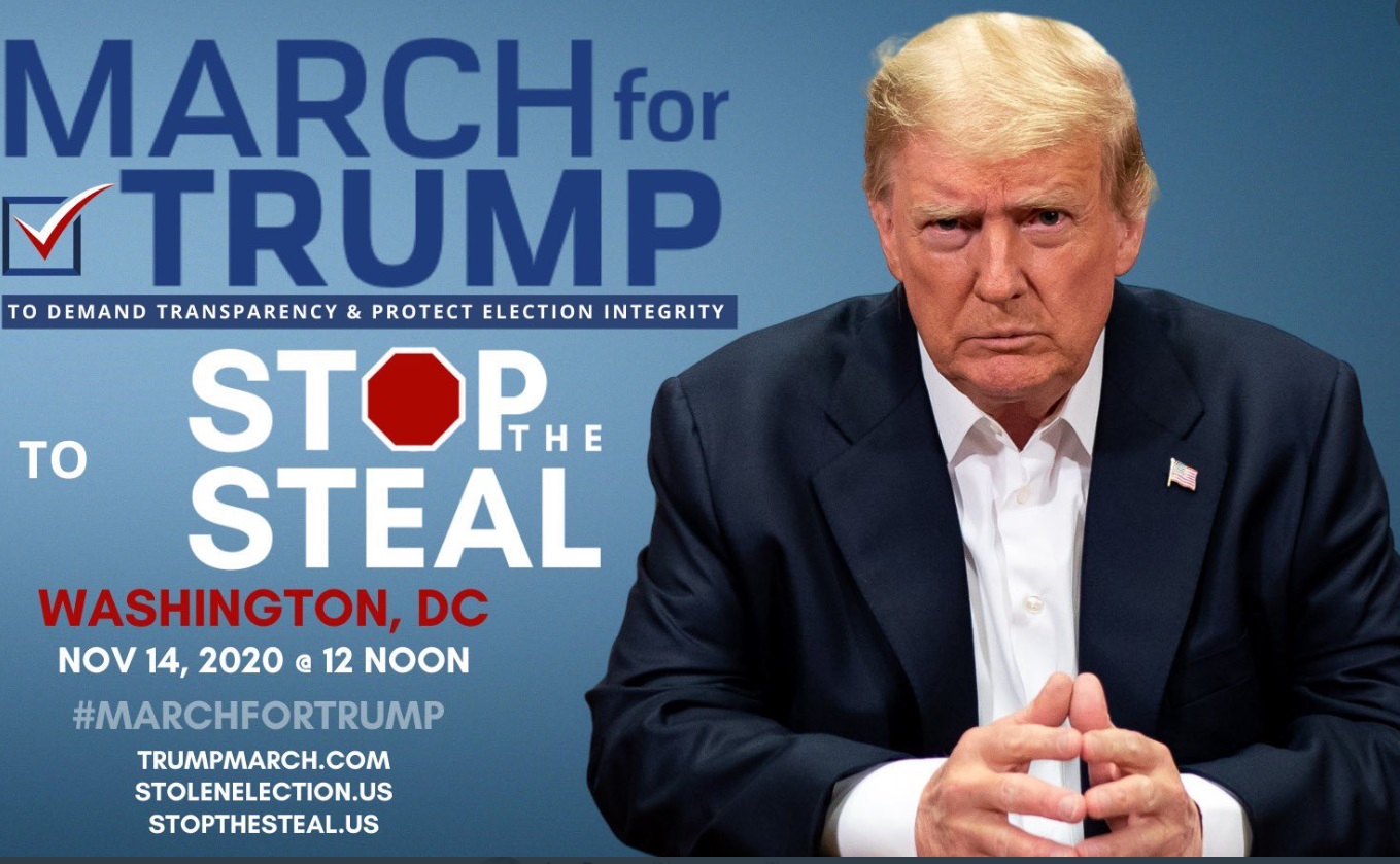 PHOTO There's A March For Donald Trump On Saturday In DC To Support The Election Was Stolen Theme
