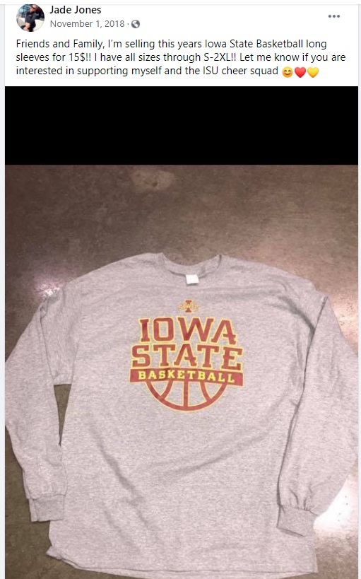 PHOTO Tyrese Haliburton's Girlfriend Side Hustle Selling Iowa State Basketball T-Shirts For $15 Each