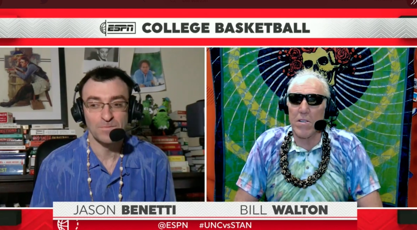 PHOTO Bill Walton Joins Zoom Meeting For ESPN College Basketball Game And His Background Was The Grateful Dead