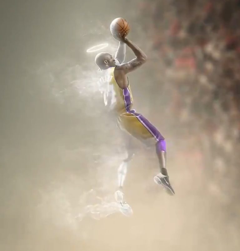 PHOTO Kobe Bryant Shooting A Fadeaway In Heaven