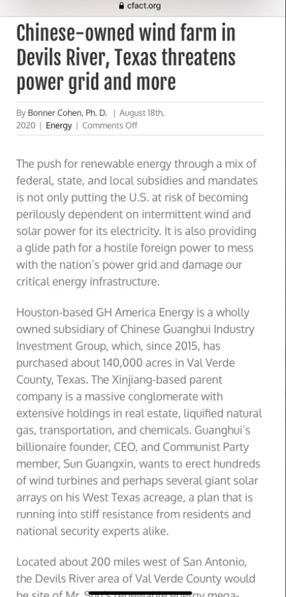 PHOTO Chinese Wind Farms Are Affecting Texas' Power Grid