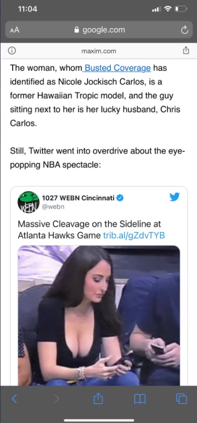 PHOTO Chris Carlos' Old Wife From 2017 Courtside At Hawks Game
