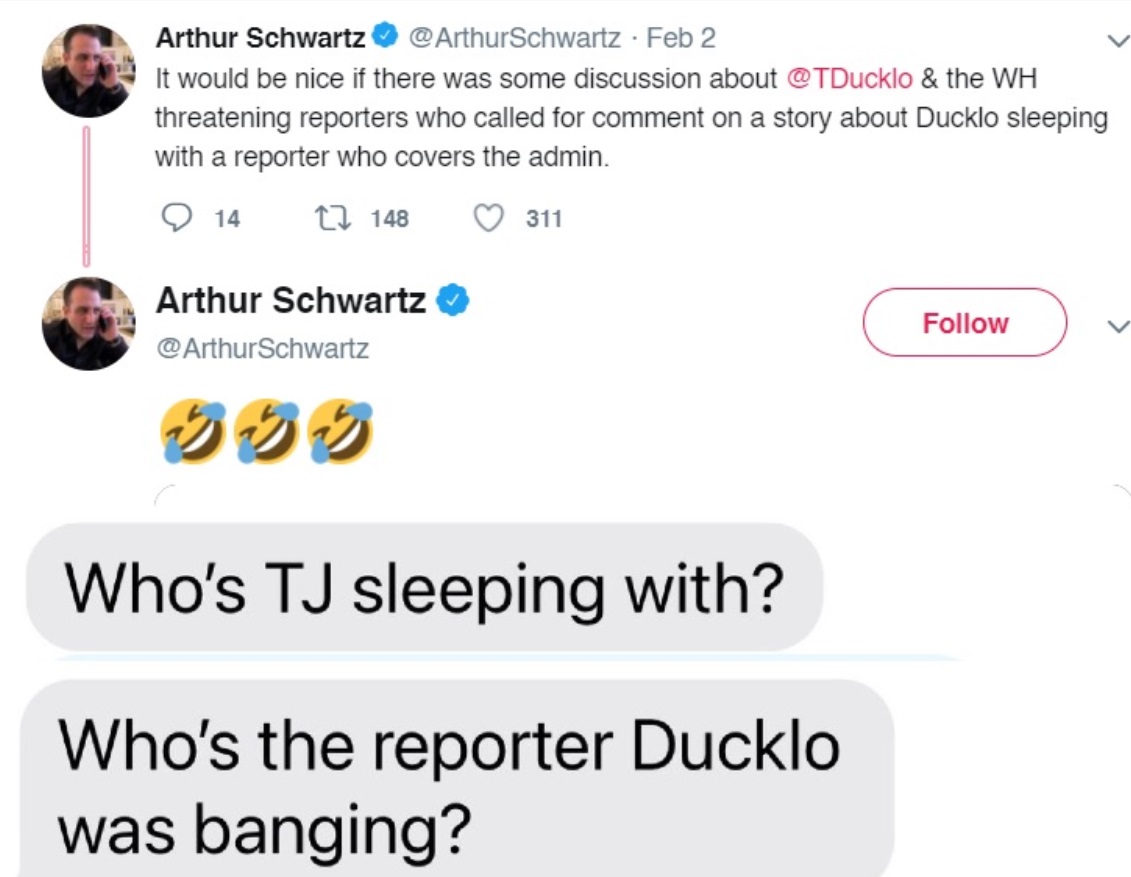 PHOTO Donald Trump Jr's Friend Asked Who TJ Ducklo Was Banging Last Week