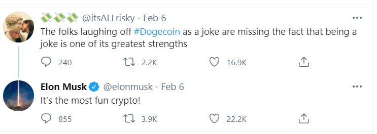 PHOTO Elon Musk Calls Dogecoin The Most Fun Currency