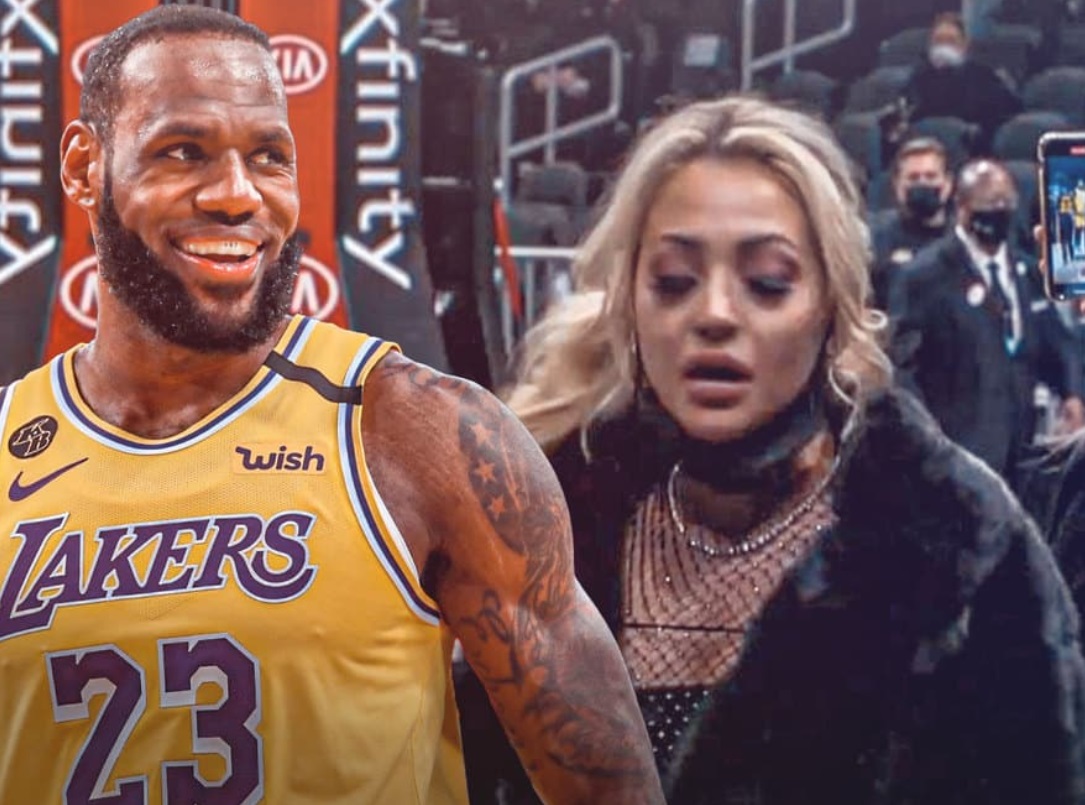 PHOTO Lebron James Escorting Courtside Karen Out Of The Arena Meme