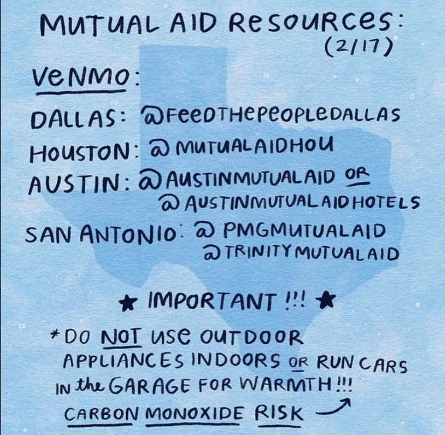 PHOTO List Of Life Saving Mutual Aid Resources In Dallas Houston Austin And San Antonio