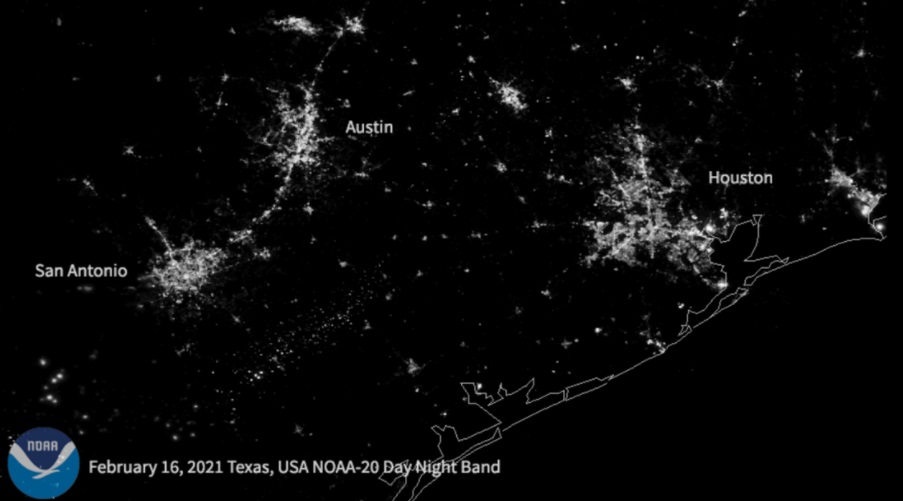 PHOTO NASA Image Of Texas' Power Outages From Space