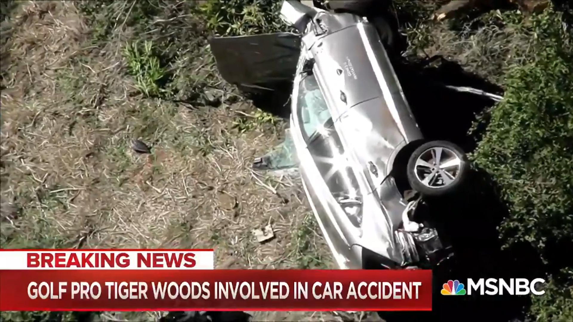 PHOTO Of Tiger Woods' Car After Crash In Ranchos Palos Verdes California