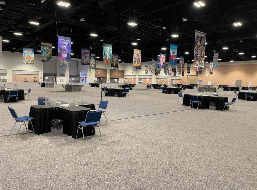 PHOTO Radio Row In Tampa For Super Bowl Is EXTREMELY Socially Distanced