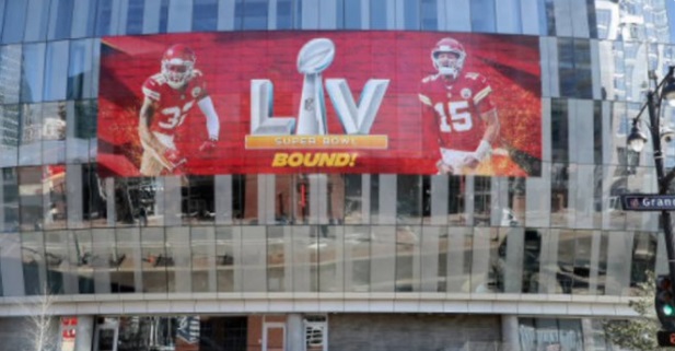 PHOTO Super Bowl Banner On The Sprint Center In Downtown KC