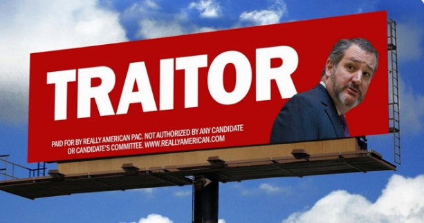 PHOTO Ted Cruz Traitor Billboards