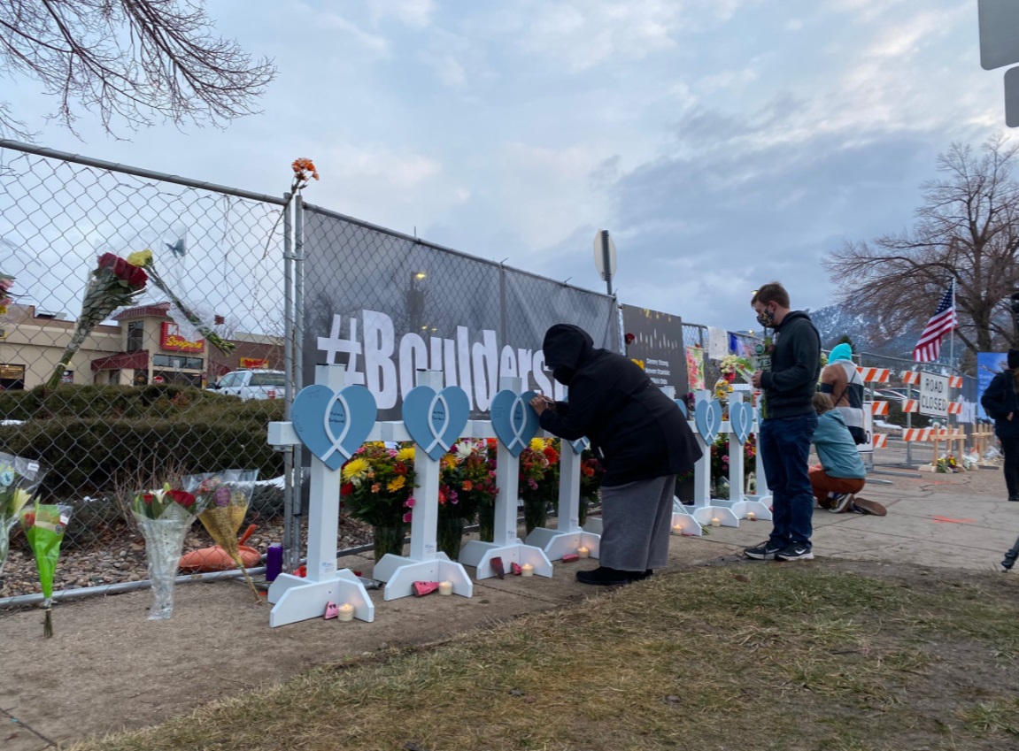 PHOTO Candle Vigils Set Up Outside Shooting Scene In Boulder Colorado