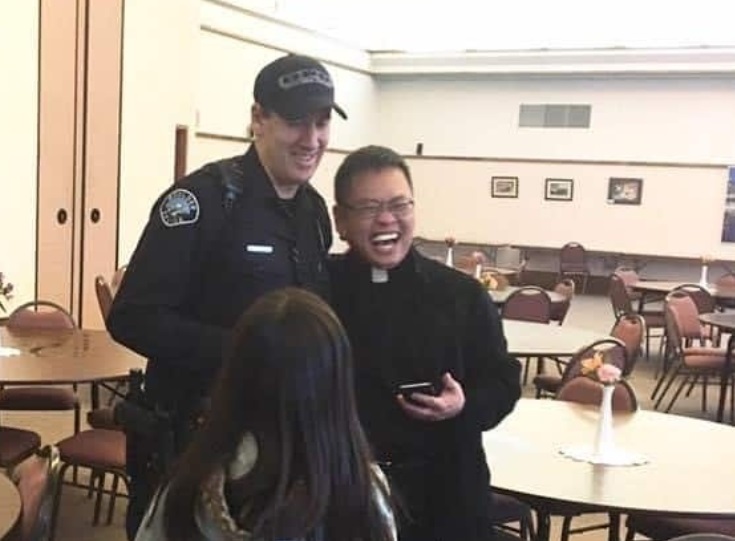 PHOTO Catholic Police Officer Eric Talley At St. Martin De Porres Catholic Parish In Boulder In 2016