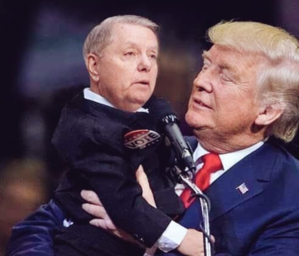 PHOTO Donald Trump Holding Baby Lindsey Graham Meme