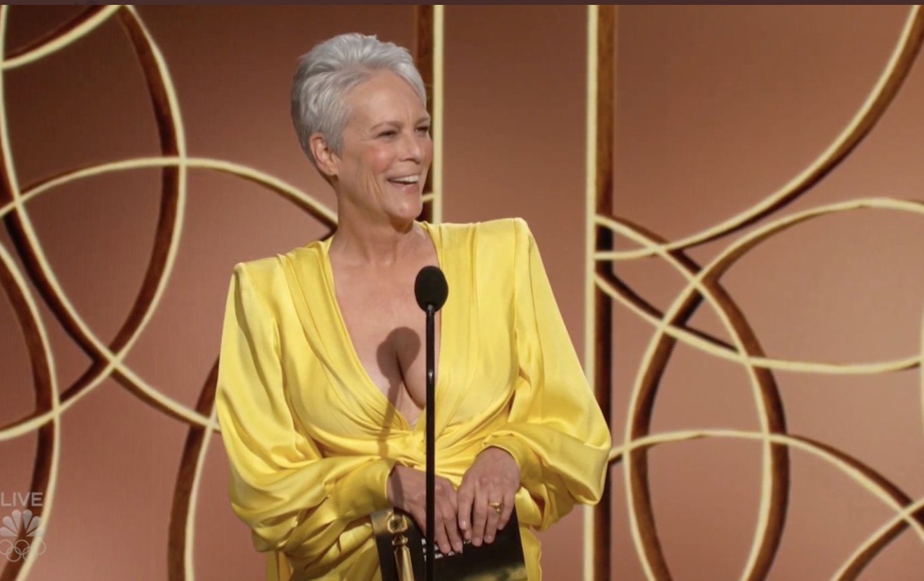 PHOTO Jamie Lee Curtis Showing Too Much Skin At Golden Globes