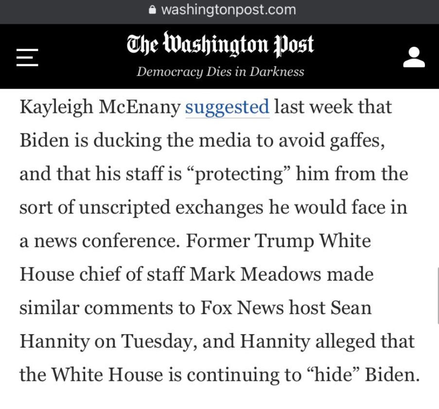 PHOTO Kayleigh McEnany Says Joe Biden Is Ducking The Media To Avoid Gaffes And That His Staff Is Protecting Him