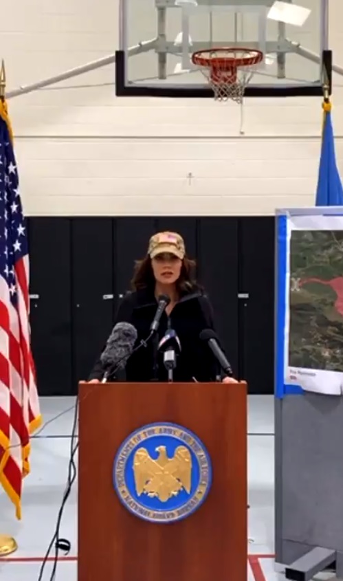 PHOTO Kristi Noem Wearing A Hunting Hat During Press Conference