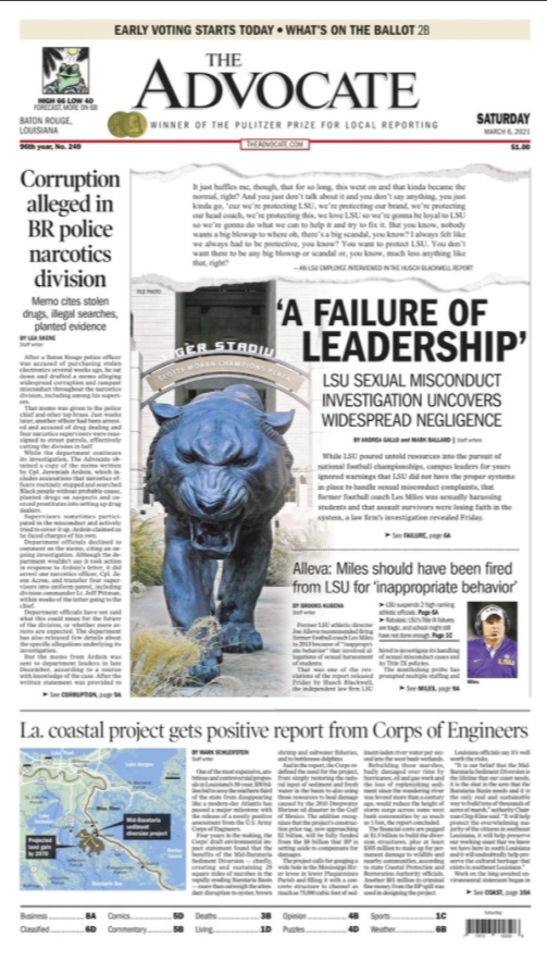 PHOTO Les Miles News Made From Paper Of The Advocate In Baton Rouge Louisiana