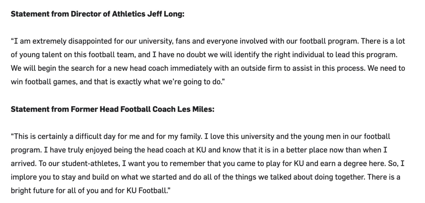 PHOTO Les Miles Says He Left Kansas Football Program In Better Place Than Before He Arrived