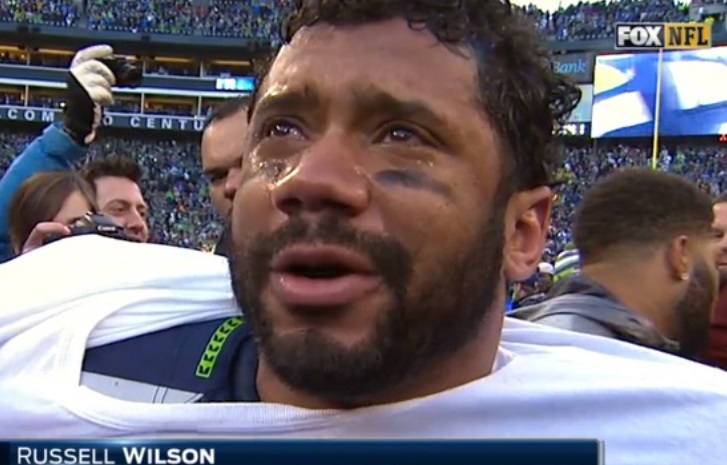 PHOTO Tears Dripping Down Russell Wilson's Face