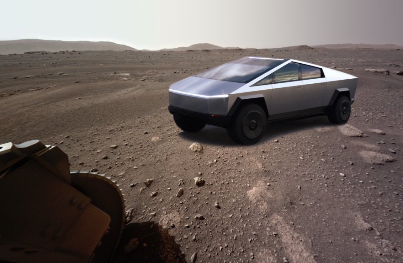 PHOTO Tesla Cybertruck Landing On Mars