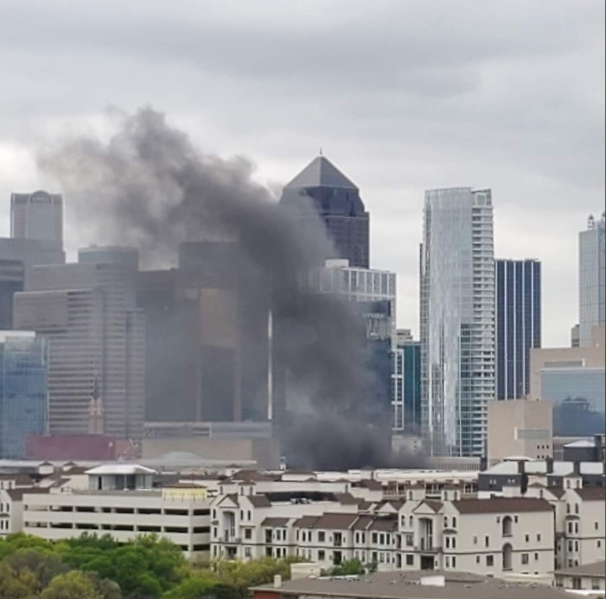 PHOTO Tesla On Fire In Downtown Dallas